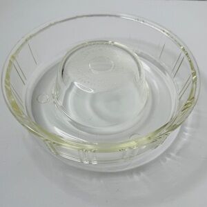 Vintage Queen Anne GlasBake Glass Baking Pan Dish Ring Mold Bundt Cake Round 9"